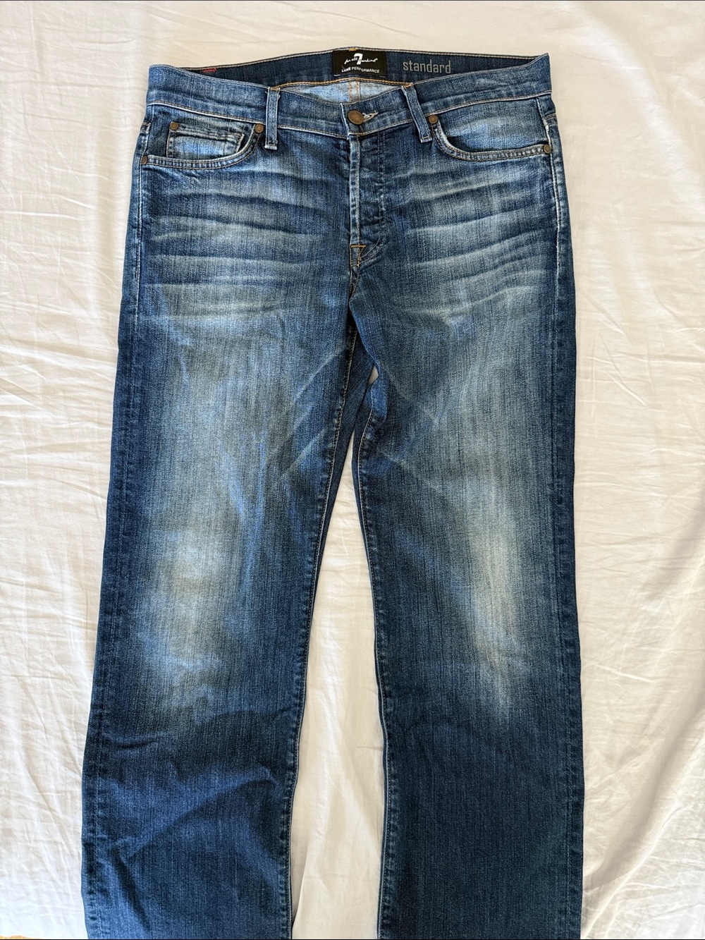7 For All Mankind Men’s Straight Jeans - Blue Wash